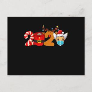 christmas 2020 chihuahua lover mask toilet paper postcard