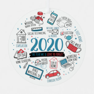 Christmas 2020 Commemorative Quarantine Activities Metal Ornament