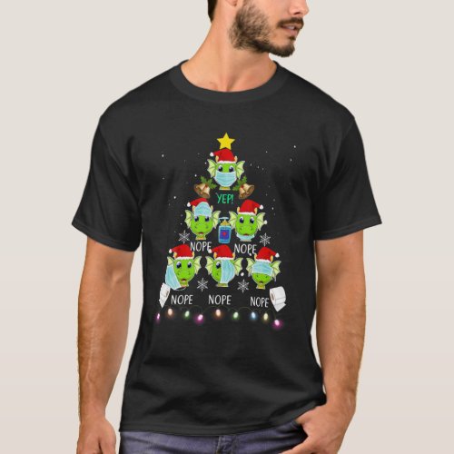 Christmas 2020 Dragon Wearing Mask Wrong Funny PJs T_Shirt