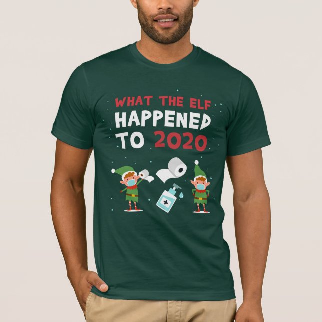 Christmas 2020 Funny Quarantined Elf Novelty T-Shirt (Front)