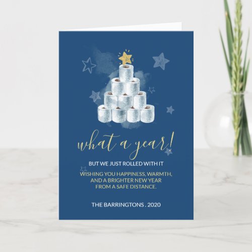 Christmas 2020 Humor Watercolor Toilet Paper Tree Holiday Card
