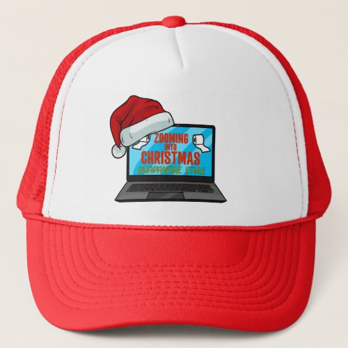 Christmas 2020 Meme Quarantine Virtual Learning Trucker Hat