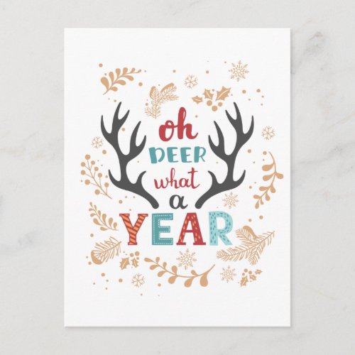 Christmas 2020 Oh Deer What A Year Pandemic Postcard