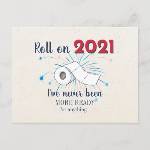 Christmas 2020 Roll on 2021 New Year Greetings Holiday Postcard