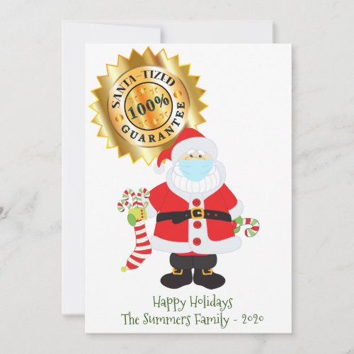 Christmas 2020 Santa_tized Santa Face Mask humor Holiday Card