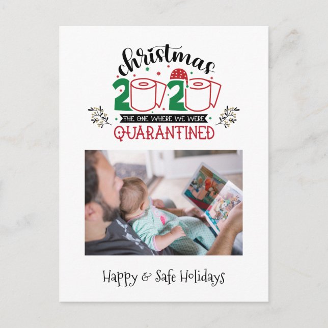 Christmas 2020 | Where We Were Quarantined Photo Holiday Postcard (Front)
