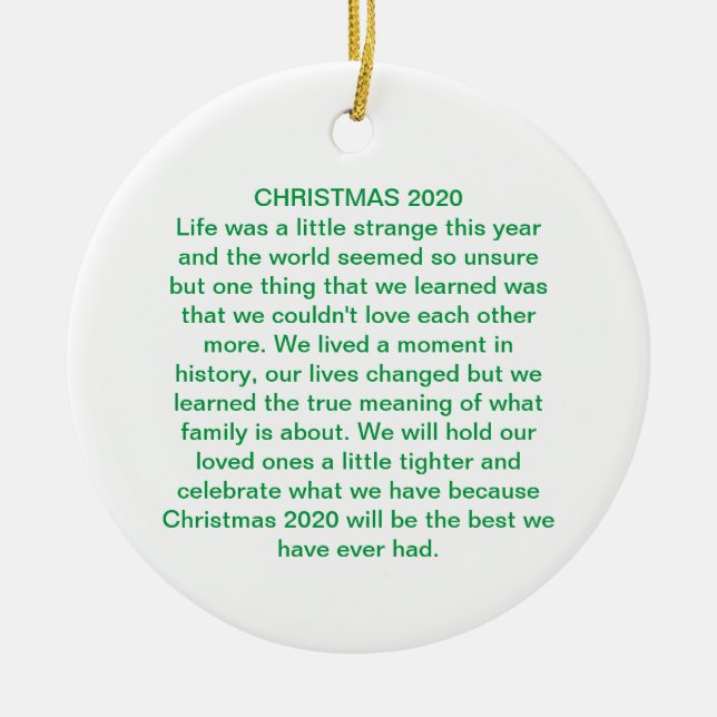 Christmas 2020 - with Photo Ceramic Ornament (Front)
