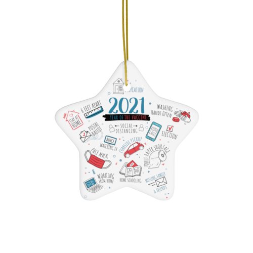 Christmas 2021 Covid Vaccine Year Memories Ornament