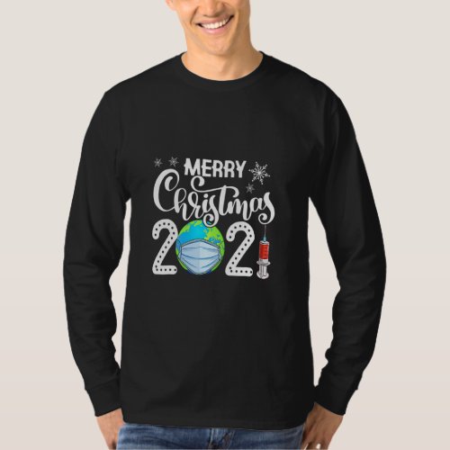 Christmas 2021 Funny Quote Wears Mask Family Match T_Shirt