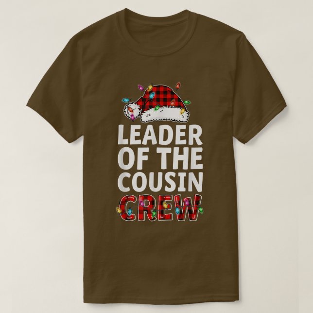 Christmas 2021 Leader Of The Cousin Crew Buffalo R T-Shirt (Design Front)