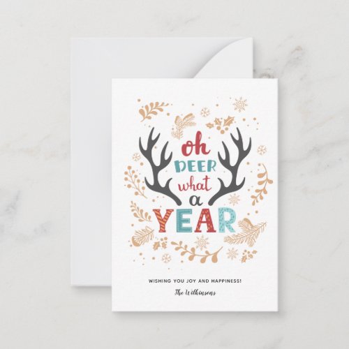 Christmas 2021 Oh Deer What A Year Pandemic Note Card