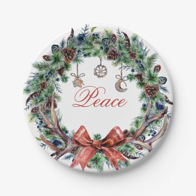 Christmas 2021 Peace Wreath Plate (Front)
