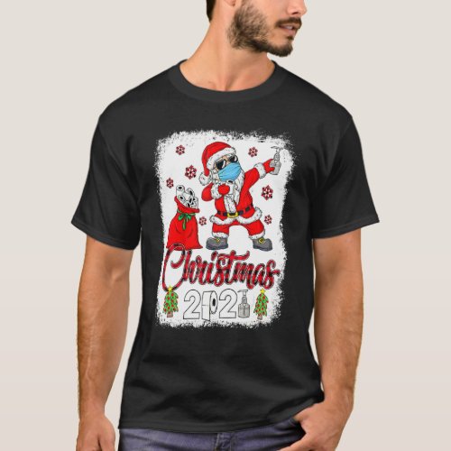 Christmas 2021 Santa Dabbing Face Mask Toilet Pape T_Shirt