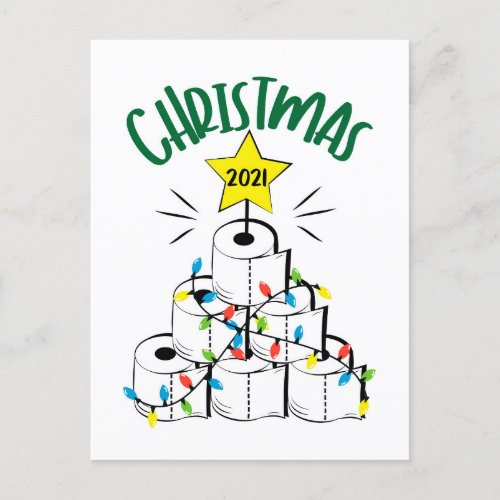Christmas 2021  Toilet Paper and Lights Postcard