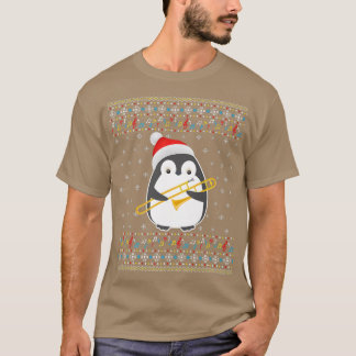 Christmas 2021 Ugly Xmas Sweater Penguin Trombone 