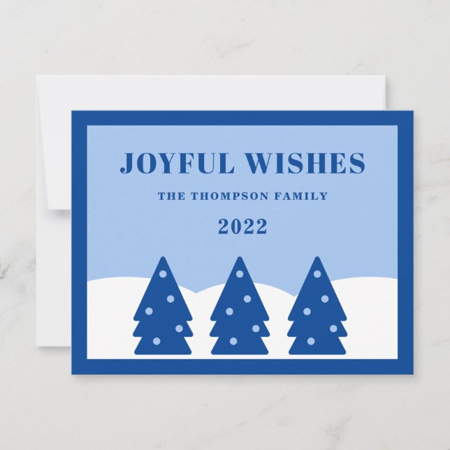 Christmas 2022 Blue Trees Holiday Card (Front)