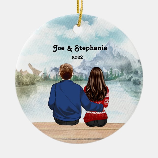 Christmas 2022 Custom Personalized Family  Ceramic Ornament (Front)