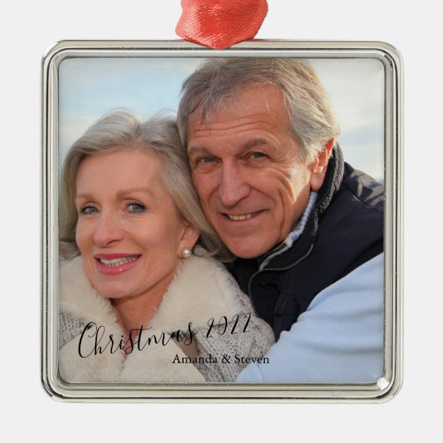 Christmas 2022 Photo  Metal Ornament (Front)