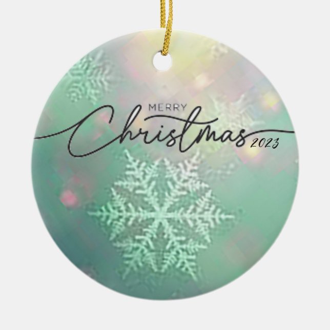 Christmas 2023 Ceramic Circle Ornament (Front)
