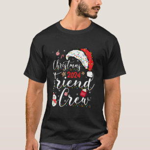 Christmas 2024 Friend Crew Xmas Santa Hat Pajamas T-Shirt