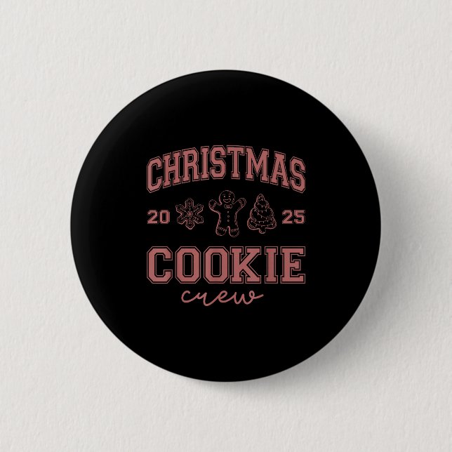 Christmas 2025 Cookie Crew Gingerbread Funny Chris Button (Front)