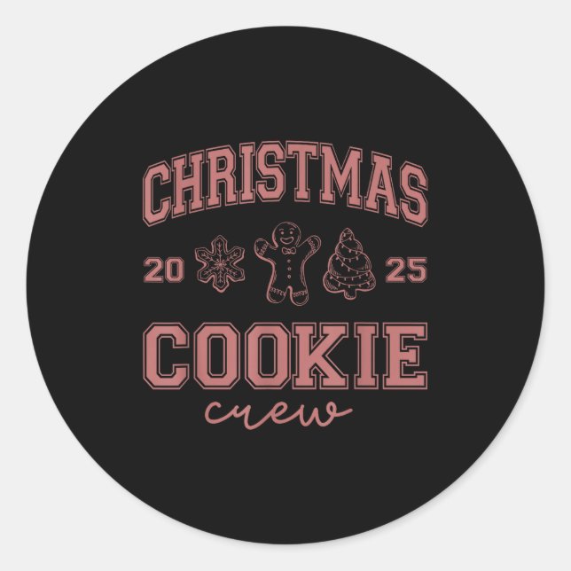 Christmas 2025 Cookie Crew Gingerbread Funny Chris Classic Round Sticker (Front)
