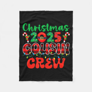 Christmas 2025 Cousin Crew Xmas Lights Family Reun Fleece Blanket