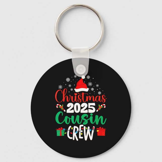 Christmas 2025 Cousin Crew Xmas Matching Family Gr Keychain (Front)