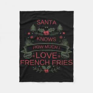 Christmas 2025 French Fries Shirt For Comfort Food Fleece Blanket