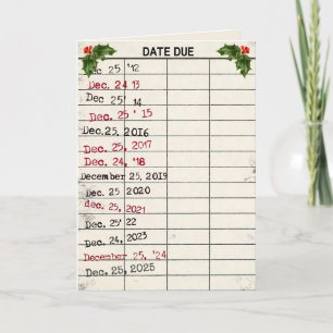 Christmas 2025 Old Library Card