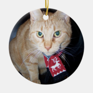 Christmas 2025 Orange Cat Wearing Scarf Ornament