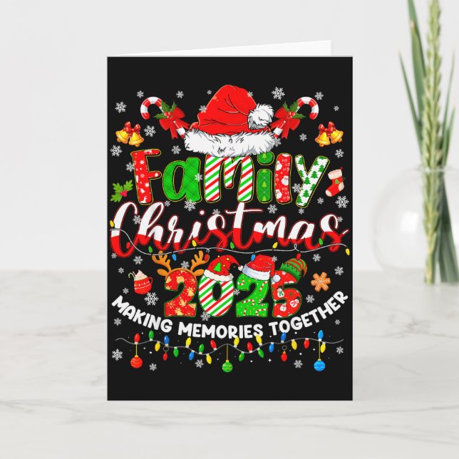 Christmas 2025 Pajamas Pjs Family Matching Outfit  Card (Front)