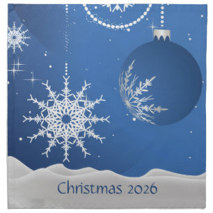 Christmas 2026 Ornaments Snowflake Add Name Cloth Napkin