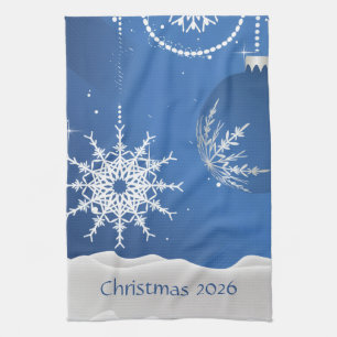 Christmas 2026 Ornaments Snowflake Add Name Kitchen Towel