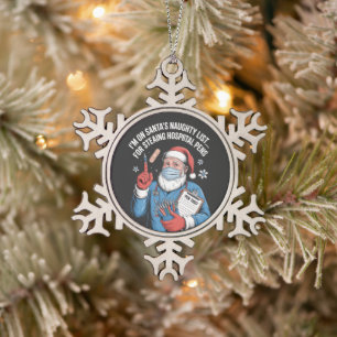 christmas 2026,  snowflake pewter christmas ornament