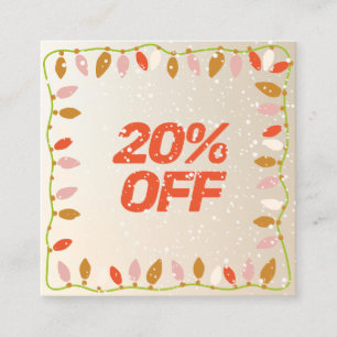 Christmas 20% OFF Customer Discount Coupon Square Business Card