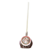 Christmas 20XX Wreath Photo Red Background Cake Pops (Front)