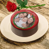 Christmas 20XX Wreath Photo Red Background Chocolate Covered Oreo