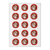 Christmas 20XX Wreath Photo Red Background Edible Frosting Rounds (Sheet)