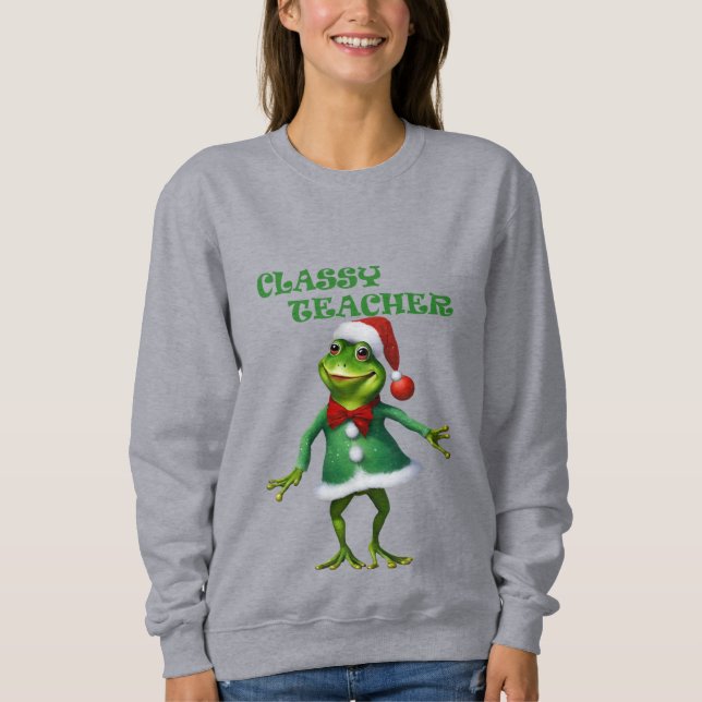 christmas,23, frog, teacher, AI generated  Sweatshirt (Front)