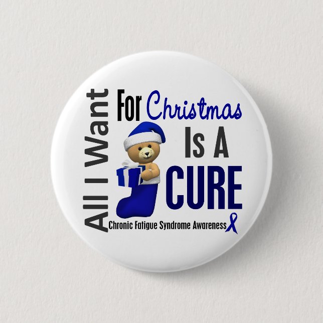 Christmas 2 CFS Chronic Fatigue Syndrome Button (Front)