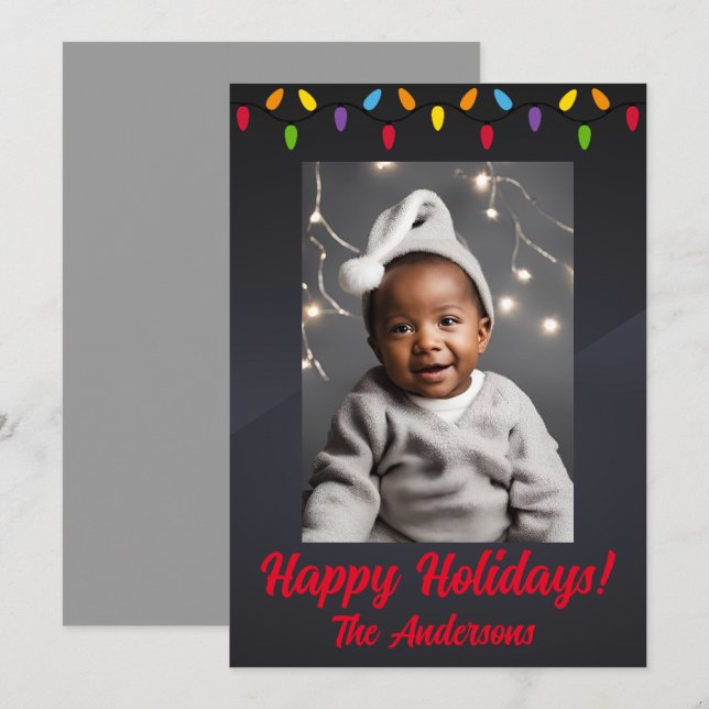 Christmas 2 child, Happy Holidays! Christmas card (Front/Back)
