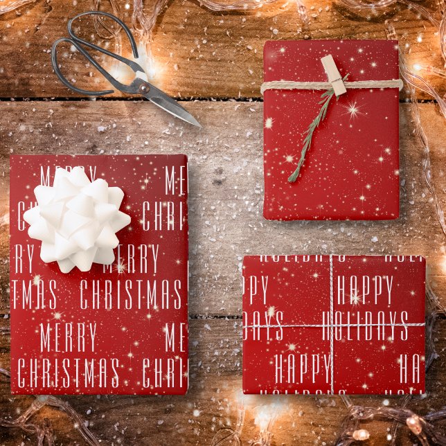Christmas 2 Editable Greetings Red White Wrapping Paper Sheets (Creator Uploaded)