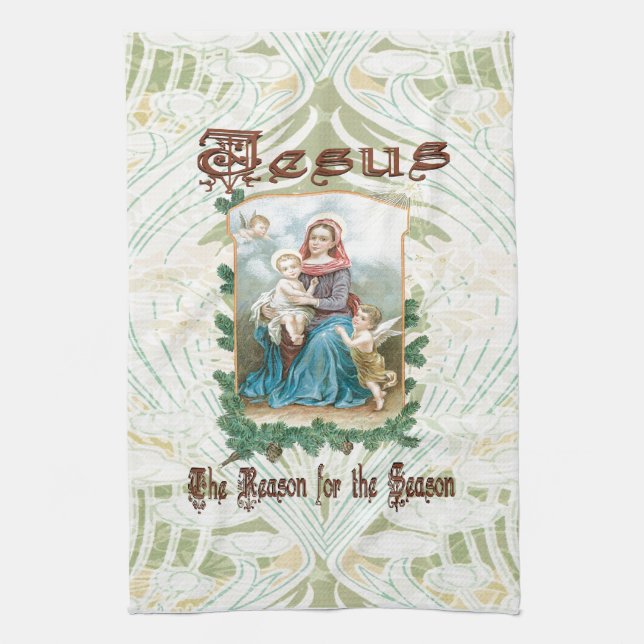 Christmas 2 - Jesus is the Reason for Season Kitchen Towel (Vertical)