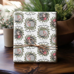 Christmas 2 Photo - Calligraphy Whimsical Branches Wrapping Paper