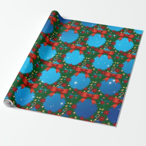 Christmas 30X60 Wreath Wrapping Paper