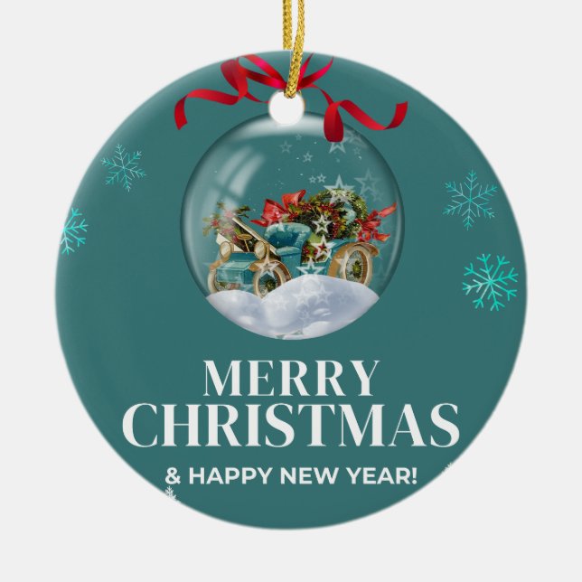 Christmas 3 ceramic ornament (Front)