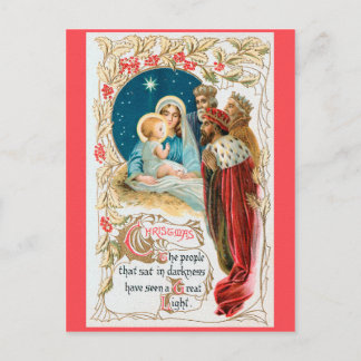 CHRISTMAS 3 kings adore Jesus Postcard