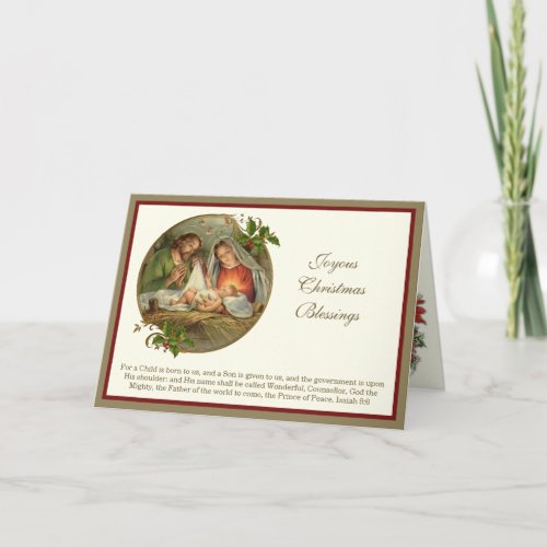 Christmas 3 Photos Religious Jesus Mary Joseph Holiday Card