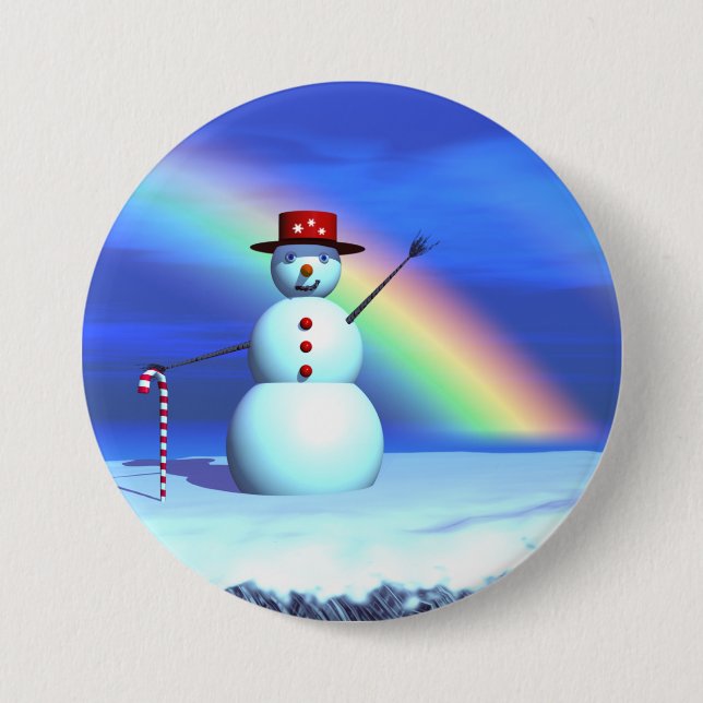 Christmas 3D Snowman Button (Front)